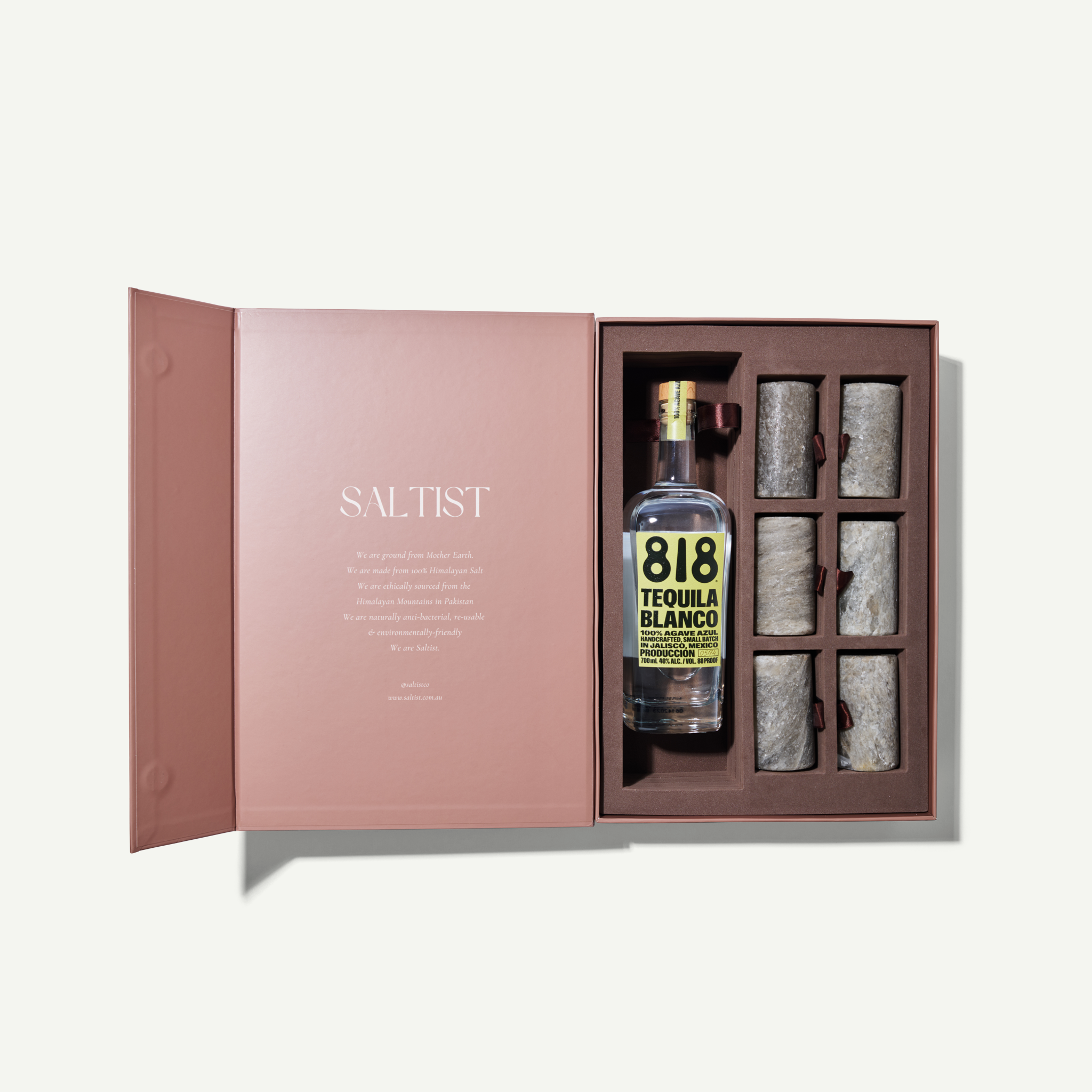 Deluxe Tequila Gift Set | 6 Salt Shot Glasses + Tequila