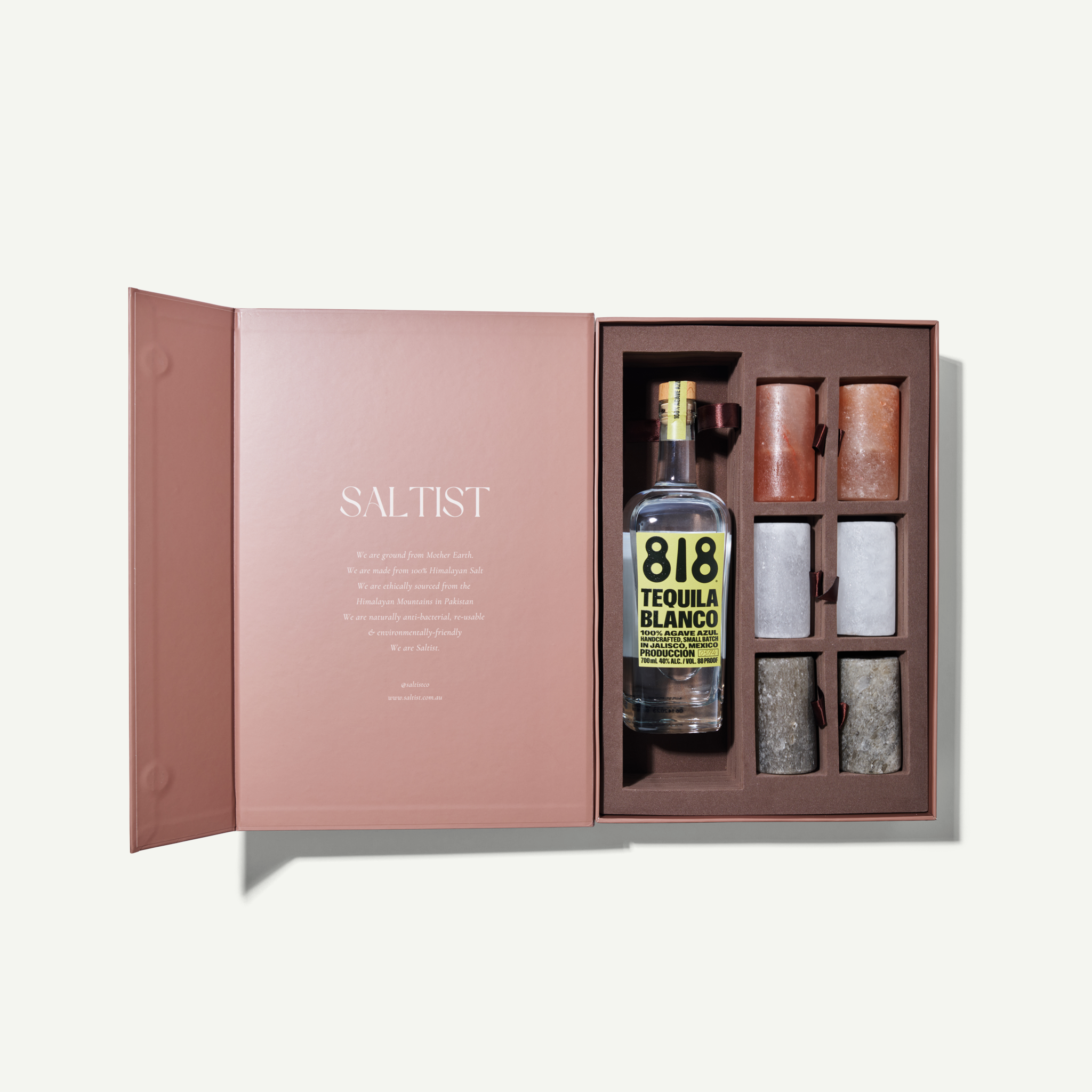Deluxe Tequila Gift Set | 6 Salt Shot Glasses + Tequila