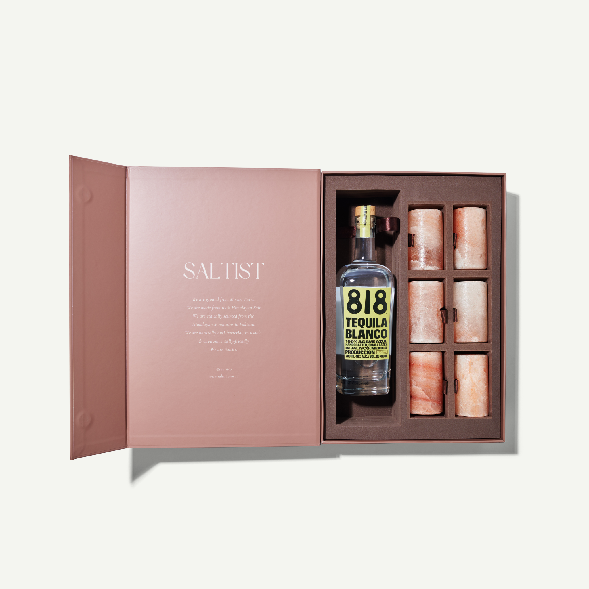 Deluxe Tequila Gift Set | 6 Salt Shot Glasses + Tequila
