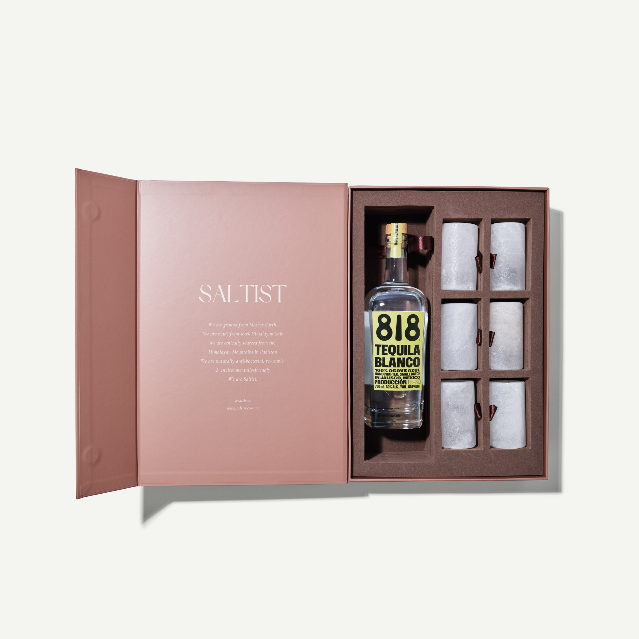 Deluxe Tequila Gift Set | 6 Salt Shot Glasses + Tequila