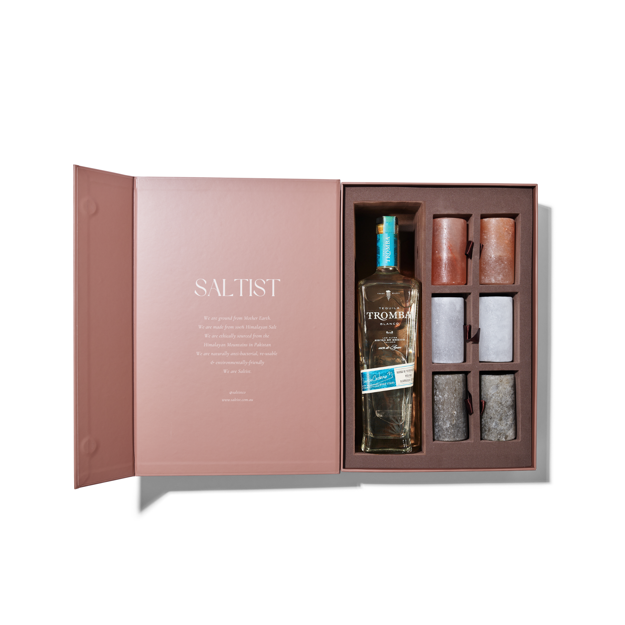 Deluxe Tequila Gift Set | 6 Salt Shot Glasses + Tequila