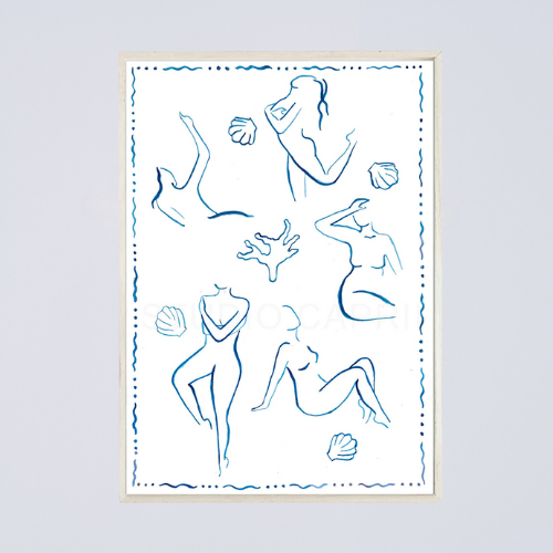 Ladies in Blue- A3 Print