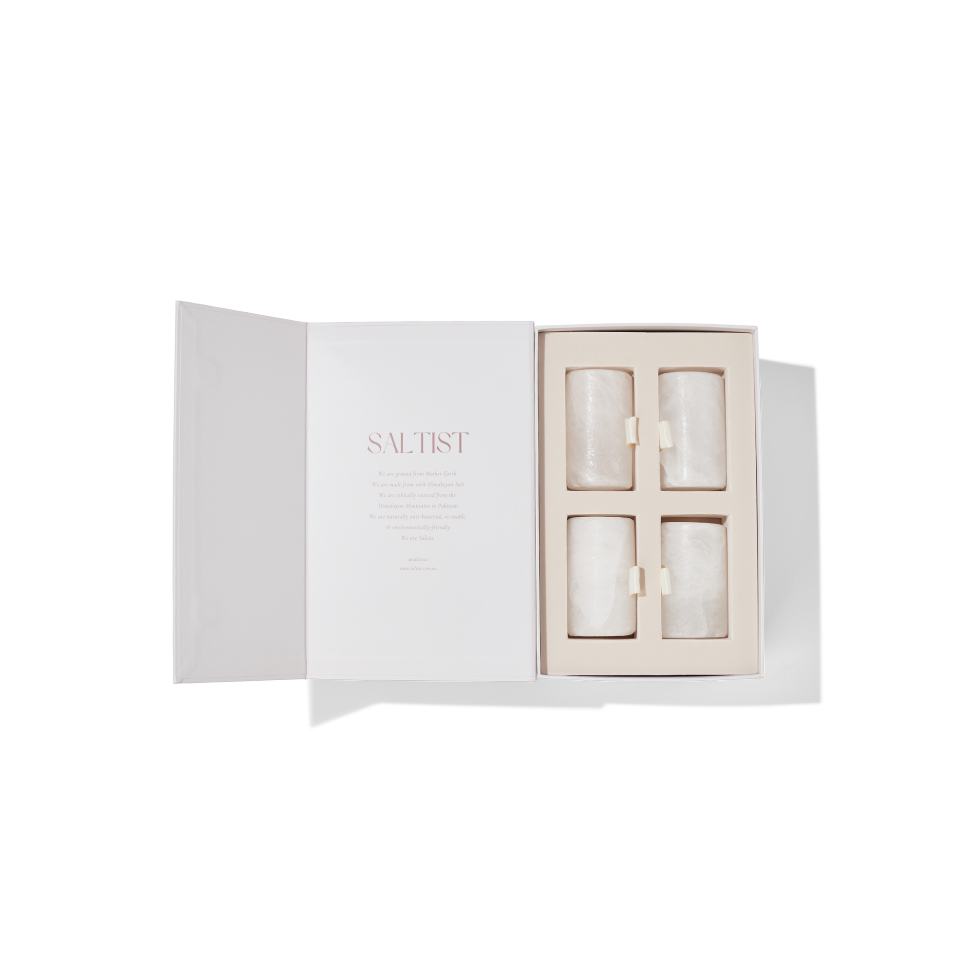 LIMITED EDITION: White Salt Tequila Shot Glasses: Set of 4