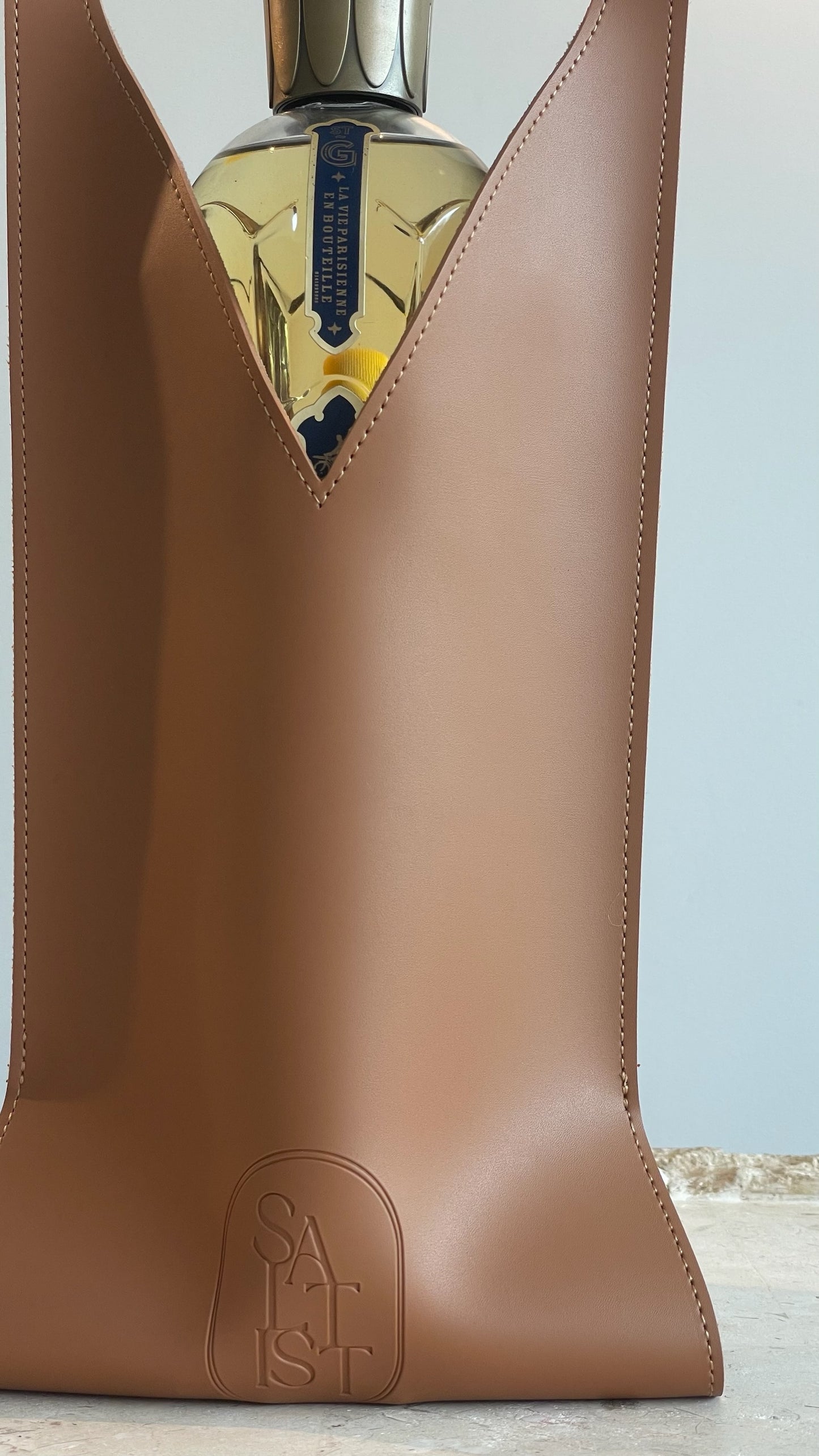 Leather Wine (or Tequila) Carrier Bag