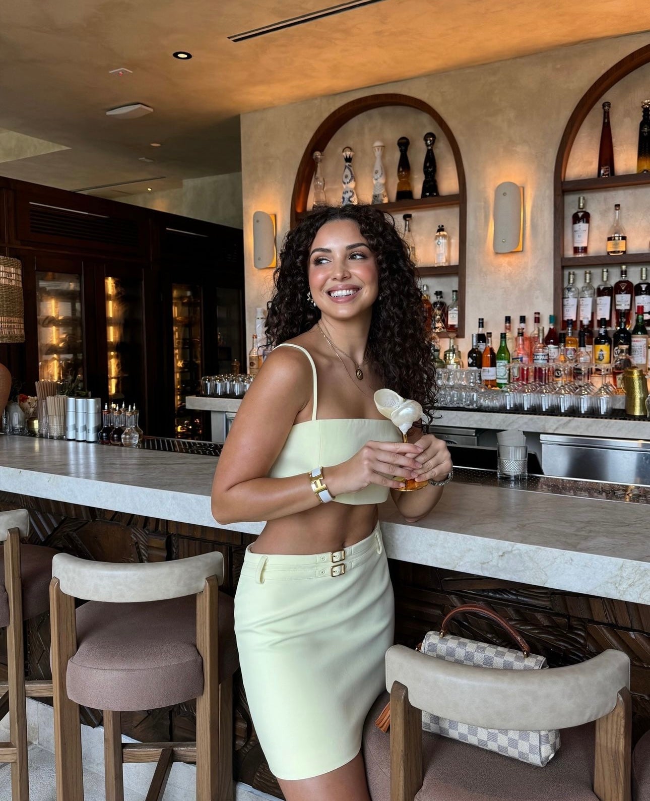 Conch Shell Wine or Cocktail Glass: Gold Stem