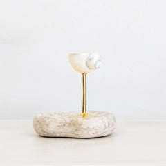 Conch Shell Cocktail Glass: Gold