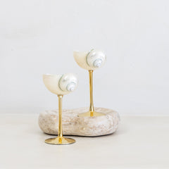 Conch Shell Cocktail Glass: Gold