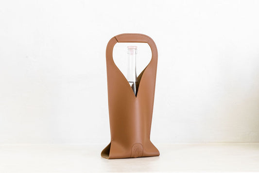 Leather Wine (or Tequila) Carrier Bag