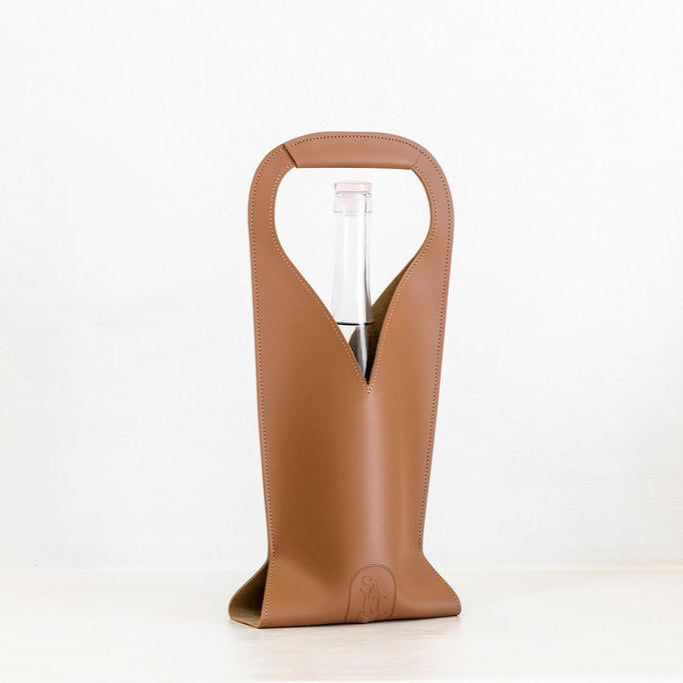 Leather Wine (or Tequila) Carrier Bag