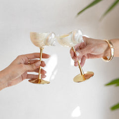 Conch Shell Cocktail Glass: Gold