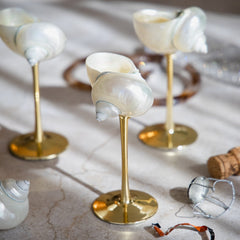 Conch Shell Cocktail Glass: Gold