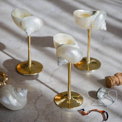 Conch Shell Cocktail Glass: Gold