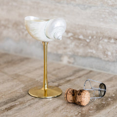 Conch Shell Cocktail Glass: Gold
