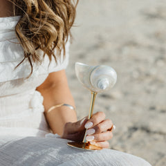 Conch Shell Cocktail Glass: Gold
